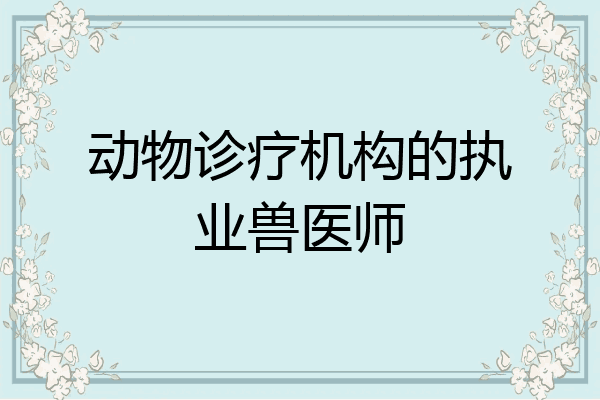 动物诊疗机构的执业兽医师