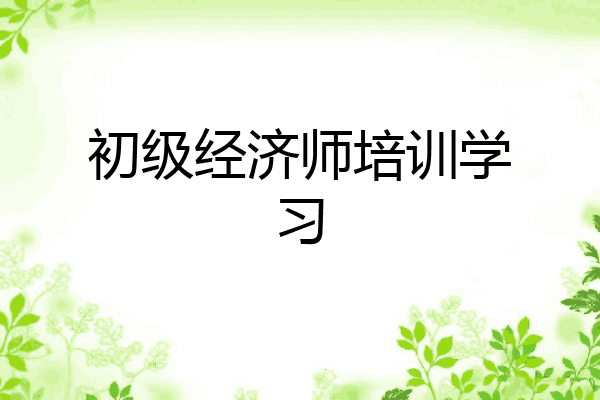 初级经济师培训学习