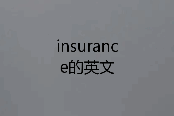 insurance的英文