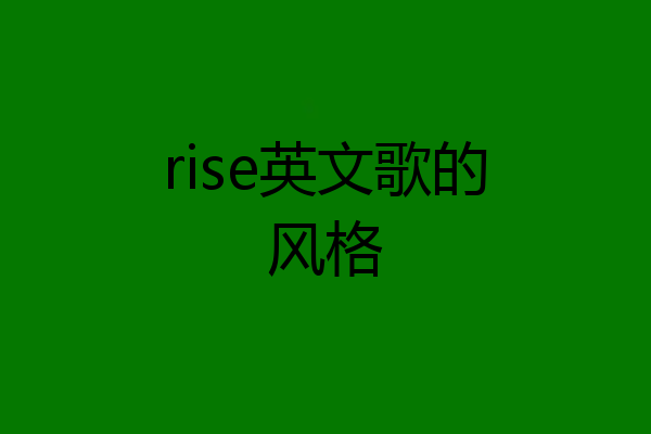 rise英文歌的风格