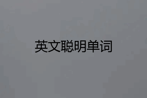 英文聪明单词