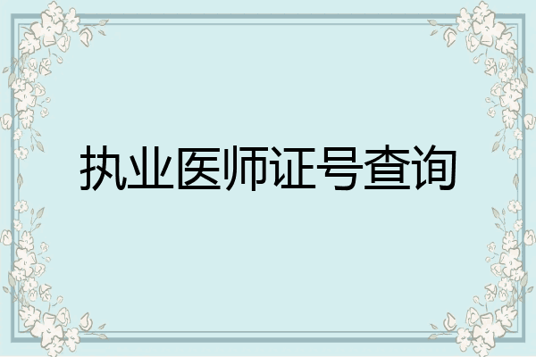 执业医师证号查询