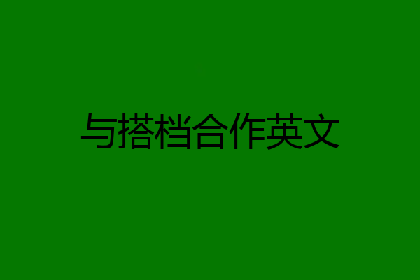 与搭档合作英文