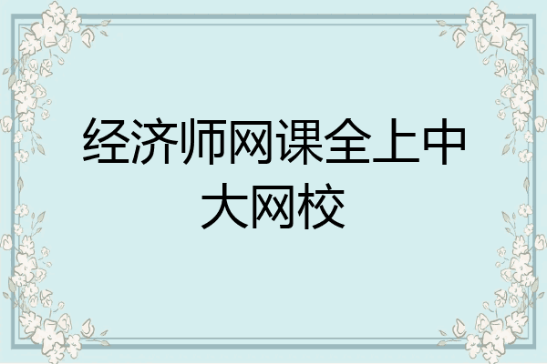 经济师网课全上中大网校