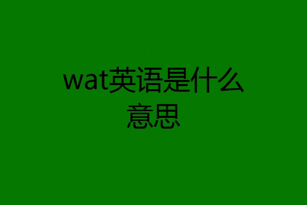 wat英语是什么意思