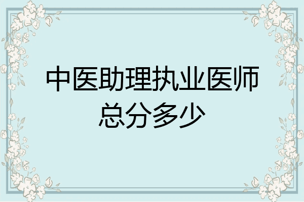 中医助理执业医师总分多少