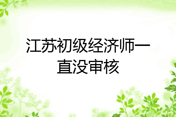 江苏初级经济师一直没审核