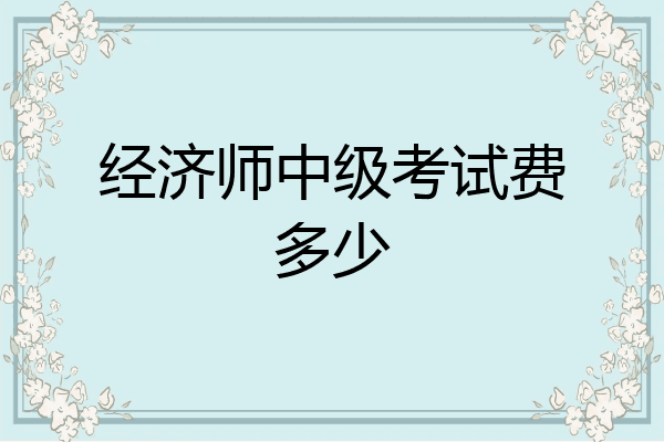 经济师中级考试费多少