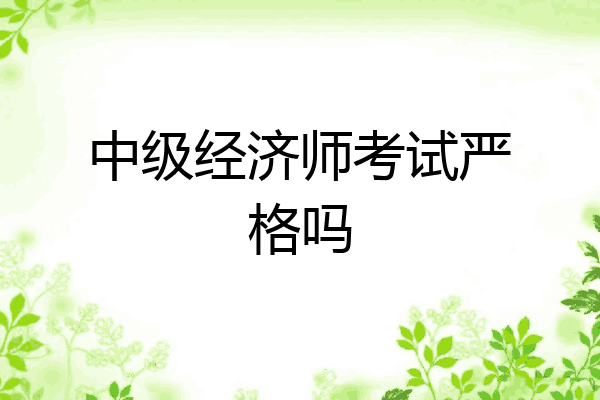 中级经济师考试严格吗