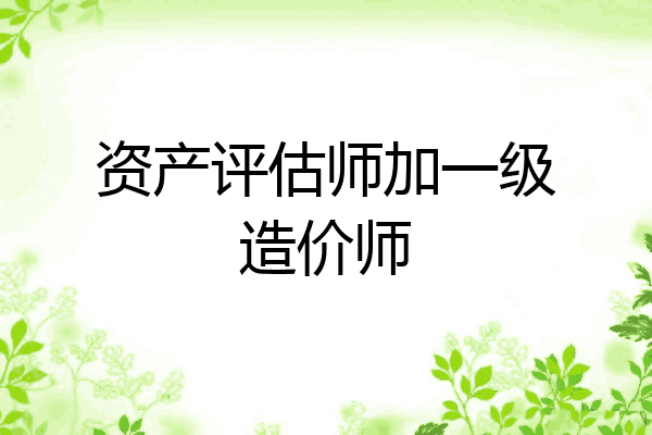 资产评估师加一级造价师