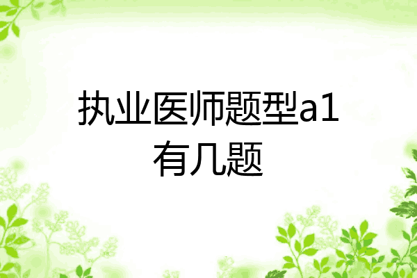 执业医师题型a1有几题