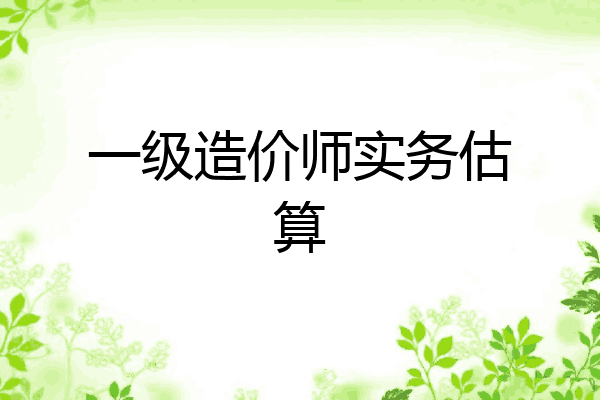 一级造价师实务估算