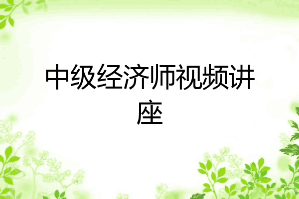 中级经济师视频讲座