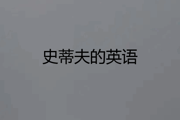史蒂夫的英语