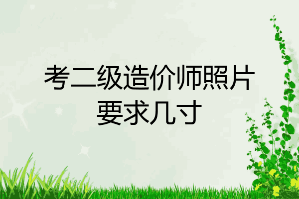 考二级造价师照片要求几寸