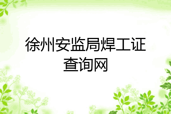 徐州安监局焊工证查询网