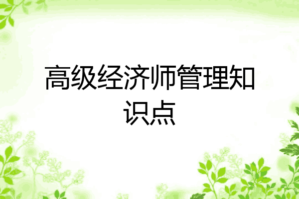 高级经济师管理知识点