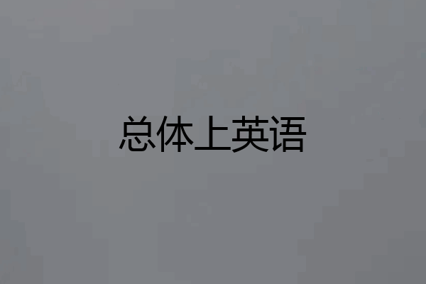 总体上英语