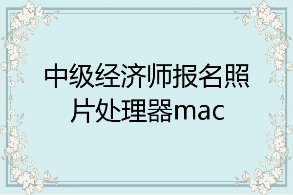 中级经济师报名照片处理器mac