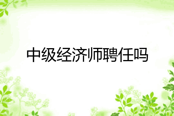 中级经济师聘任吗