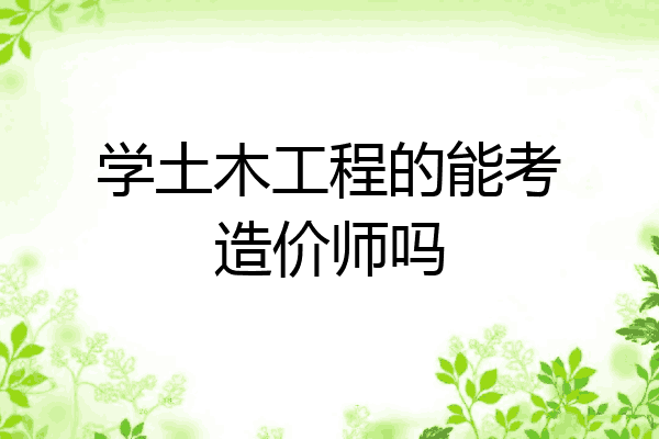 学土木工程的能考造价师吗