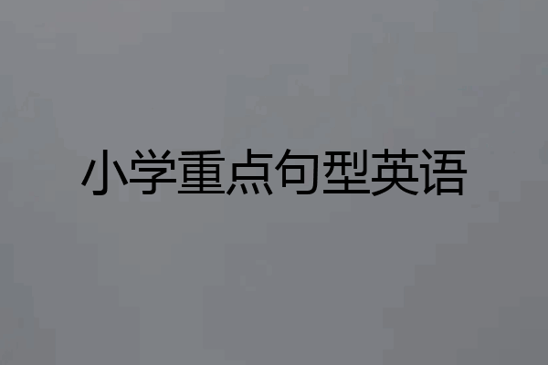 小学重点句型英语