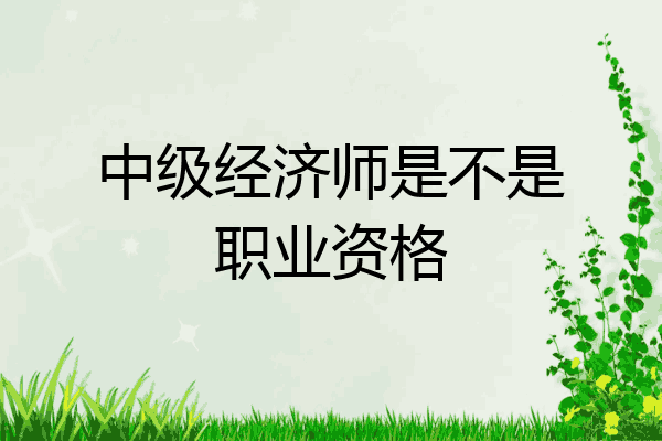 中级经济师是不是职业资格