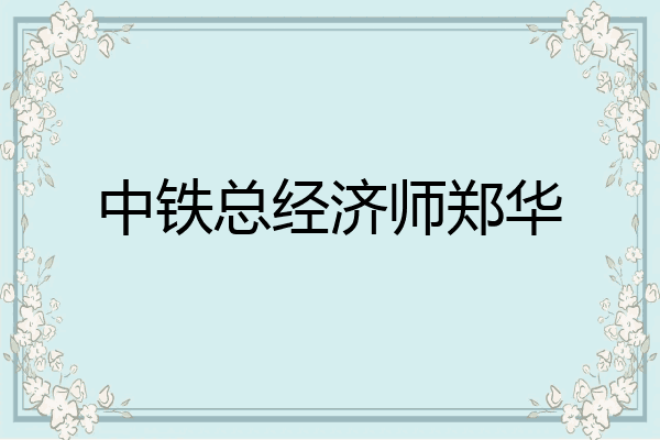 中铁总经济师郑华