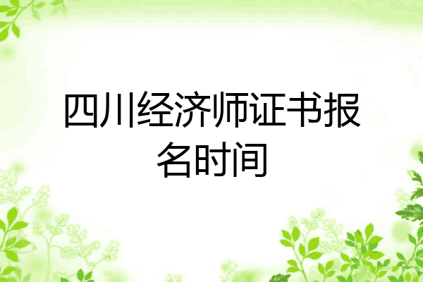 四川经济师证书报名时间
