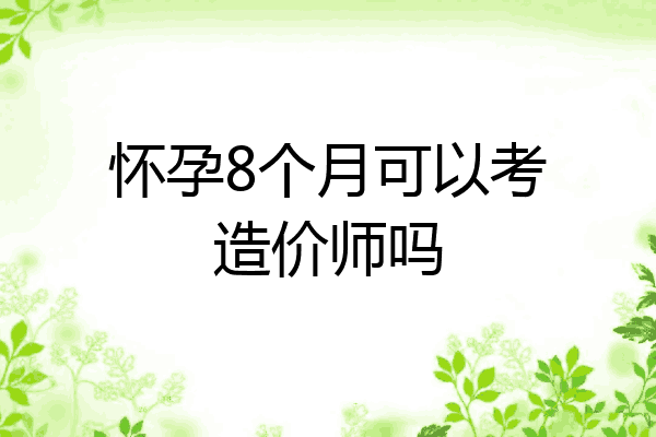 怀孕8个月可以考造价师吗