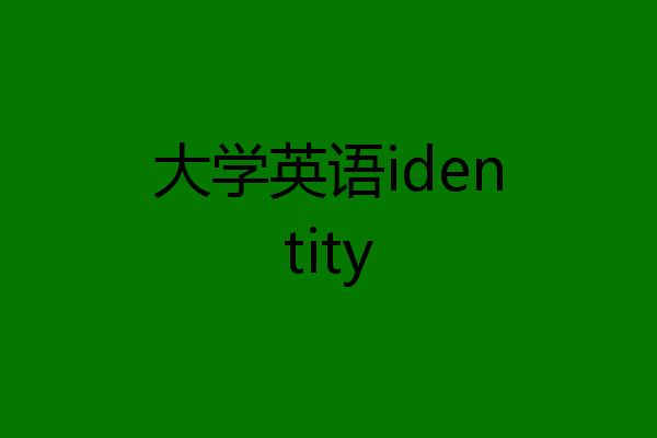 大学英语identity