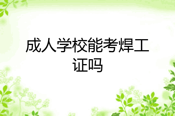 成人学校能考焊工证吗