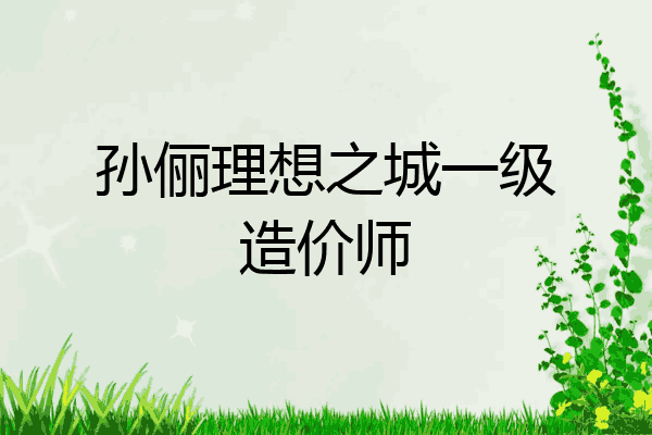 孙俪理想之城一级造价师