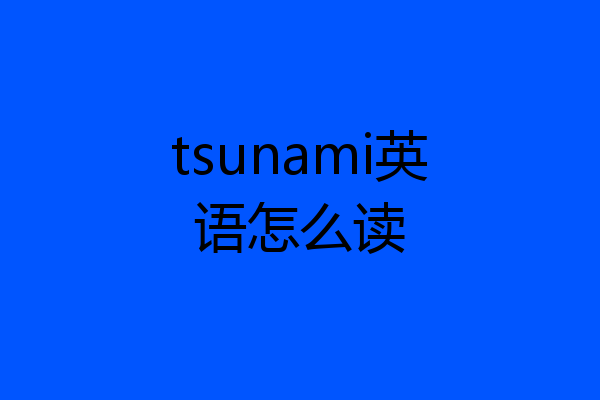 tsunami英语怎么读