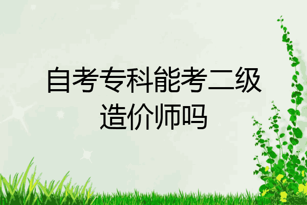 自考专科能考二级造价师吗