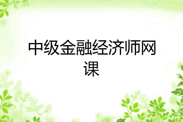 中级金融经济师网课