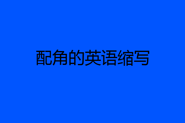配角的英语缩写