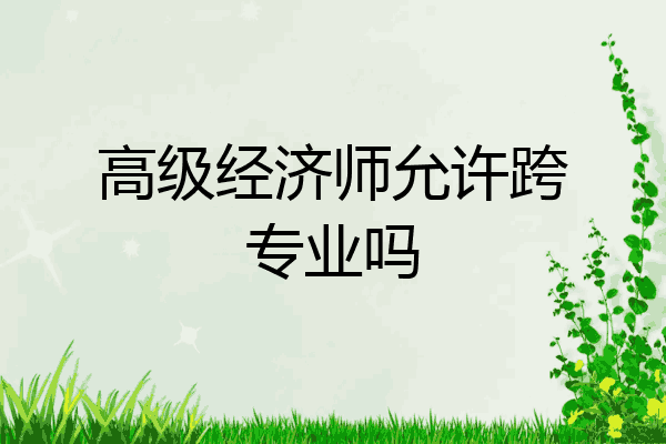 高级经济师允许跨专业吗