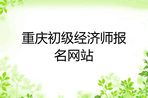 重庆初级经济师报名网站