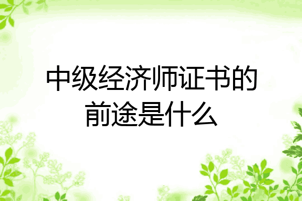 中级经济师证书的前途是什么