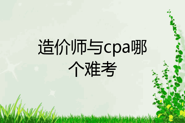 造价师与cpa哪个难考