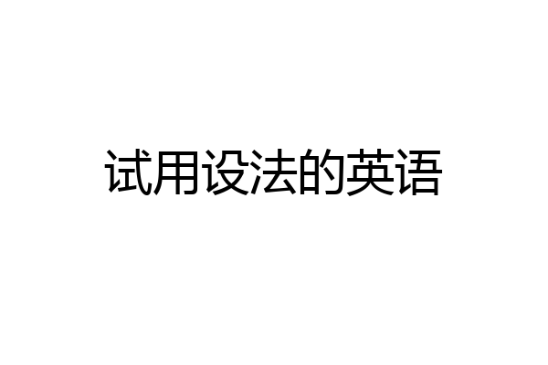 试用设法的英语