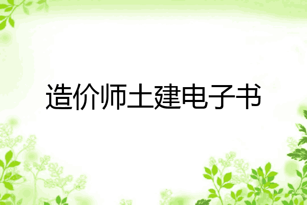 造价师土建电子书