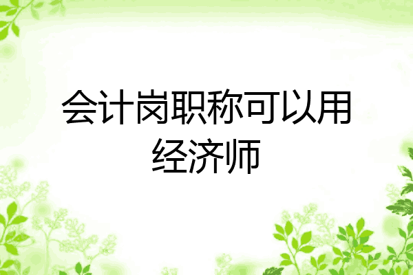 会计岗职称可以用经济师