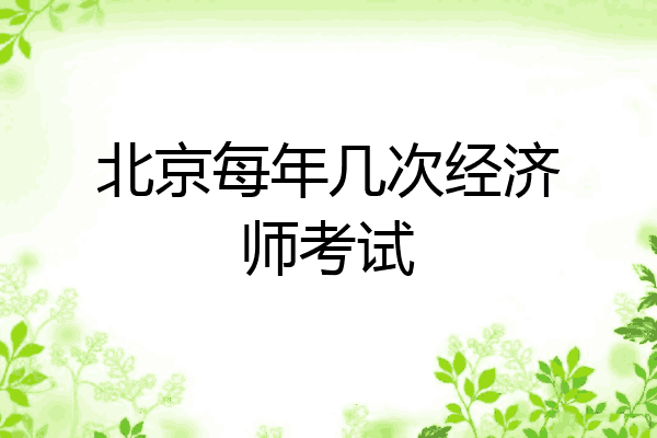 北京每年几次经济师考试