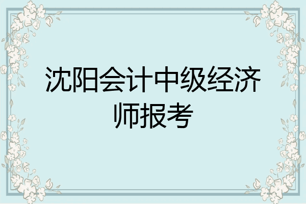 沈阳会计中级经济师报考