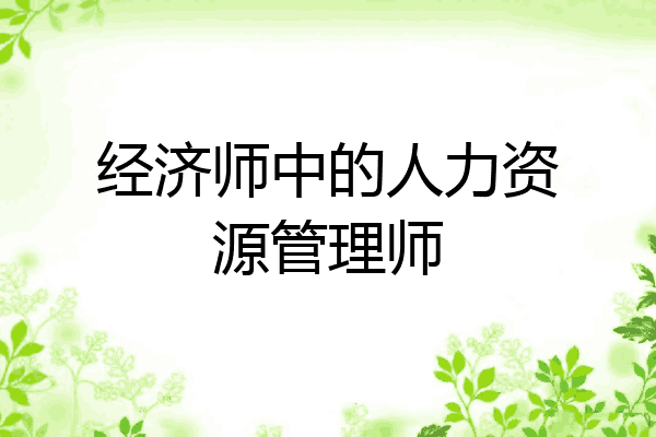 经济师中的人力资源管理师