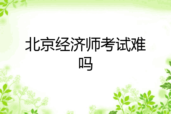 北京经济师考试难吗