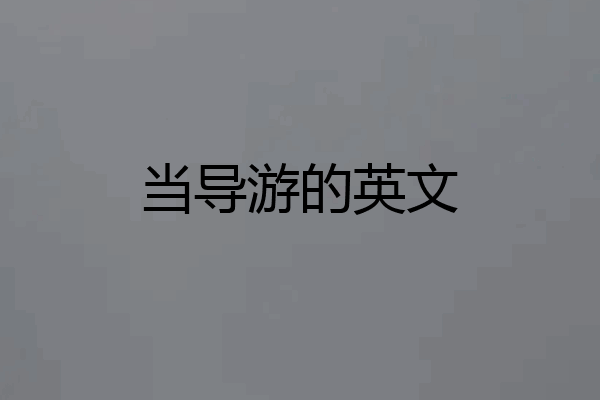 当导游的英文
