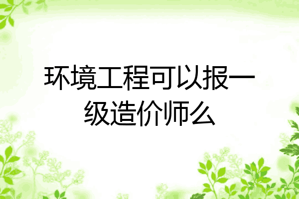 环境工程可以报一级造价师么